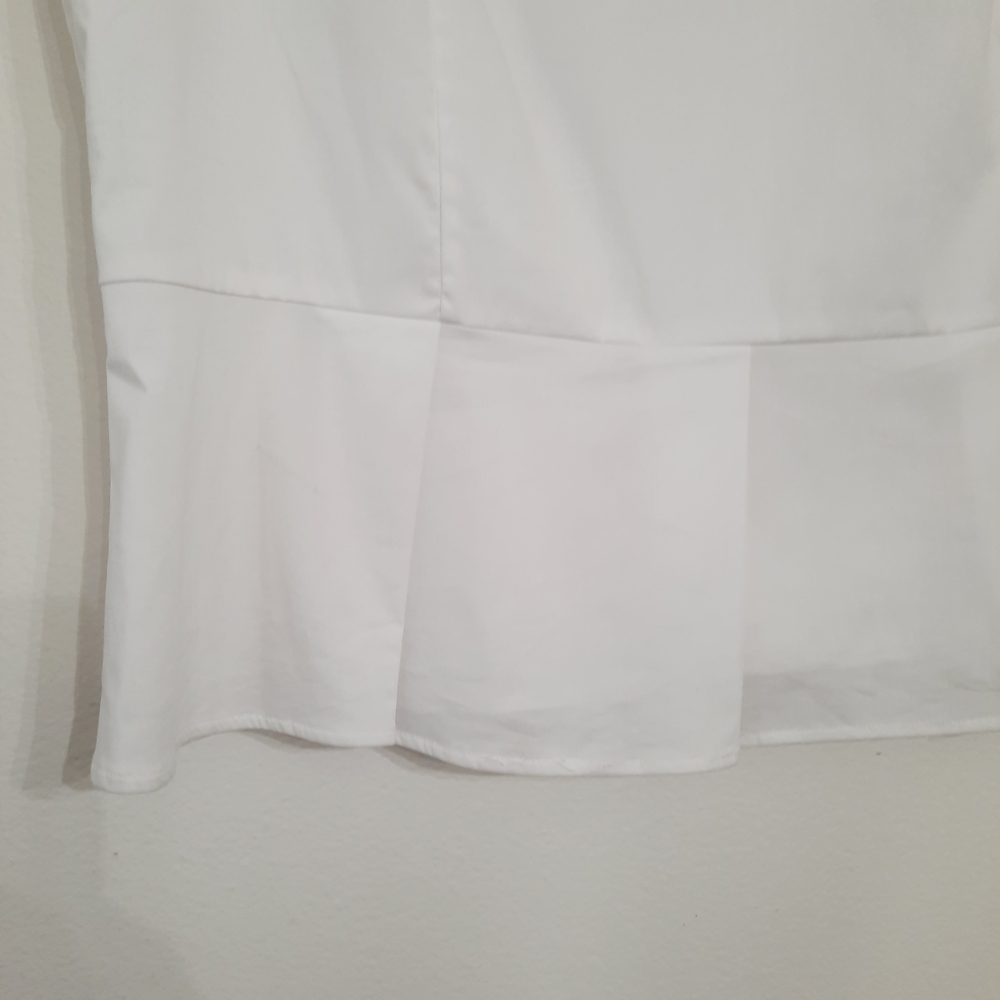 Brooks Brothers White Poplin Peplum Top 12 - Picture 3 of 6